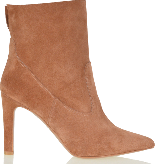 Brązowe botki LIZARD z weluru na zamek