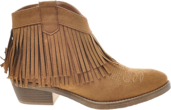 Brązowe botki Pantofelek24 w stylu casual z płaską podeszwą